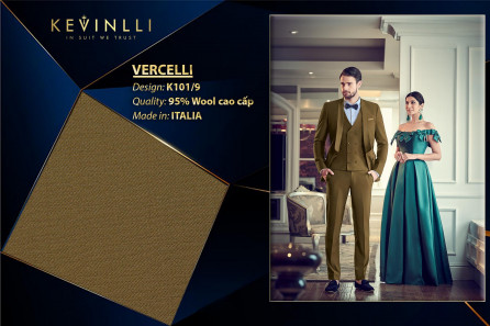K101/9 Vercelli CVM - Vải Suit 95% Wool - Nâu sẫm Trơn